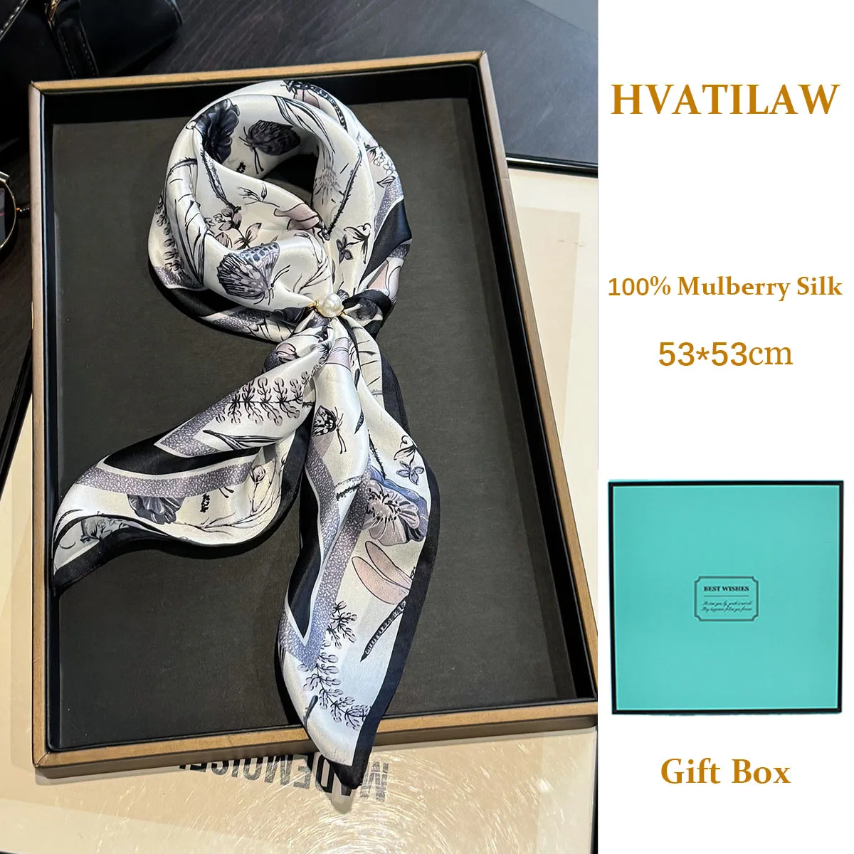 

Spring Summer 100% Nature Silk Scarf Luxury High Quality Women Print Shawl Wrap Headband Poncho Pashmina Square Scarves for Lady