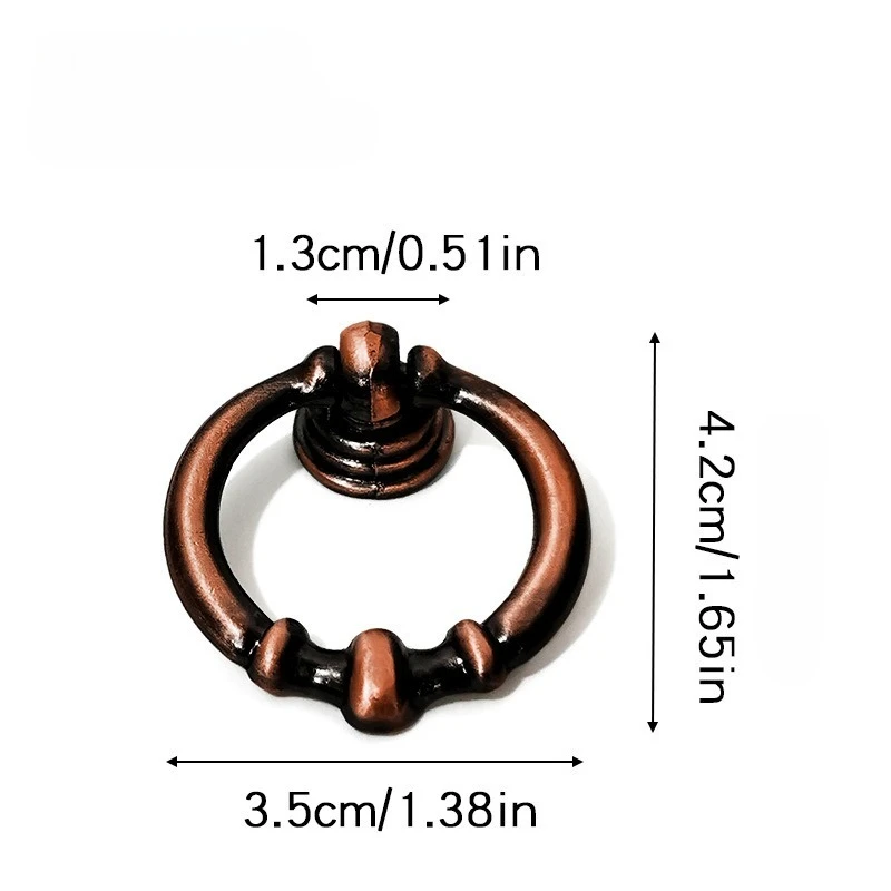 Maniglie ad anello in lega di zinco nera anticata con hardware di installazione - Maniglie per cassetti in stile vintage per armadio comò