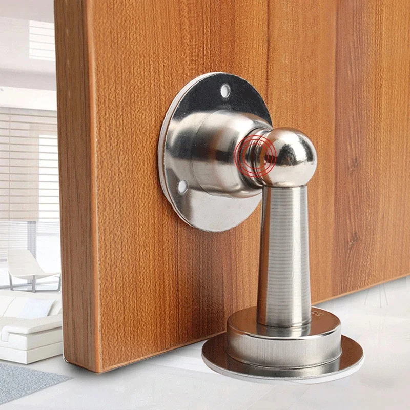 Stainless Steel Door Stopper,Magnetic Door Stop,Door Catch,Nail-free Screws for Stronger Mount,Furniture Hardware