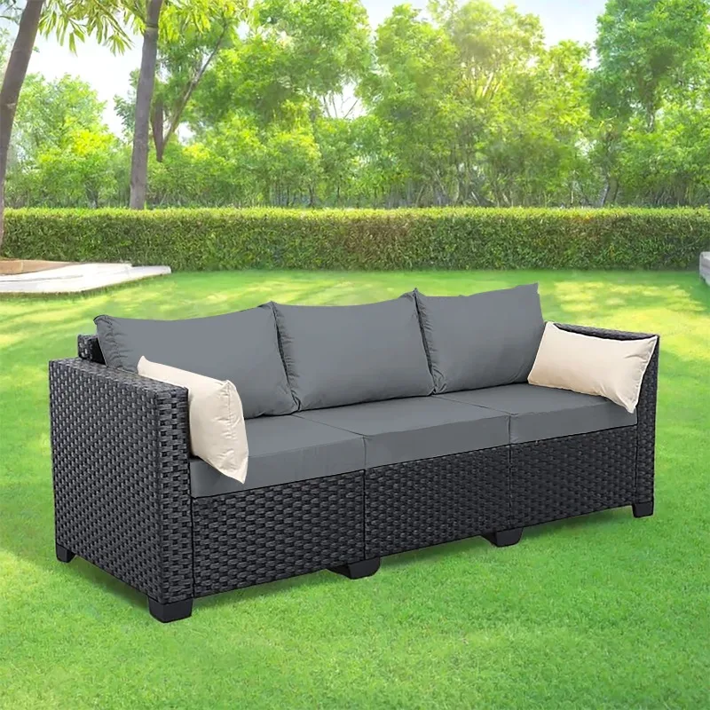 Luxury Outdoor Elastic Sofa Cover Solid Color Cushion Cover for Garden Patio Replacement Sofa Seat Slipcover Courtyard Dustproof