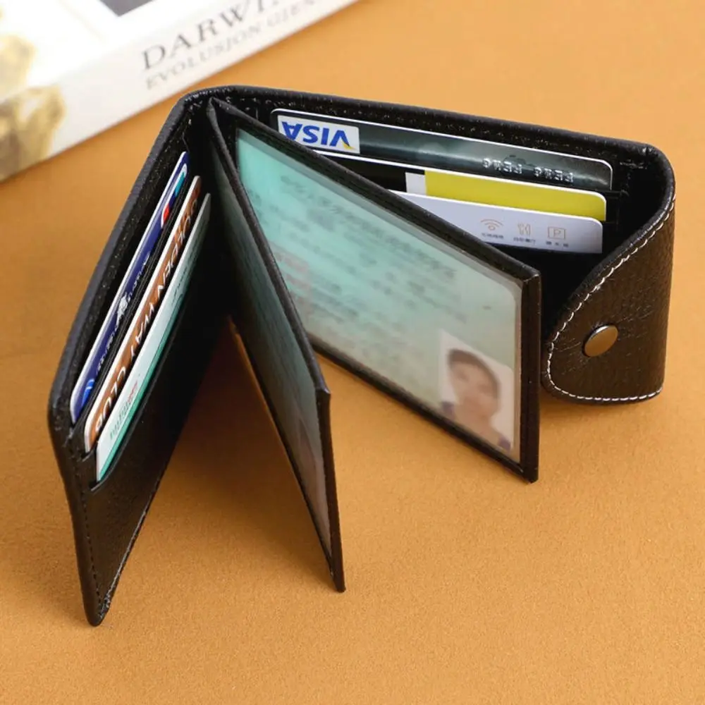Waterproof Solid Color Men Purse Multi-position Foldable Men Wallet Wear-resistant Ultrathin Male Zipper Coin Pocket Daily Use
