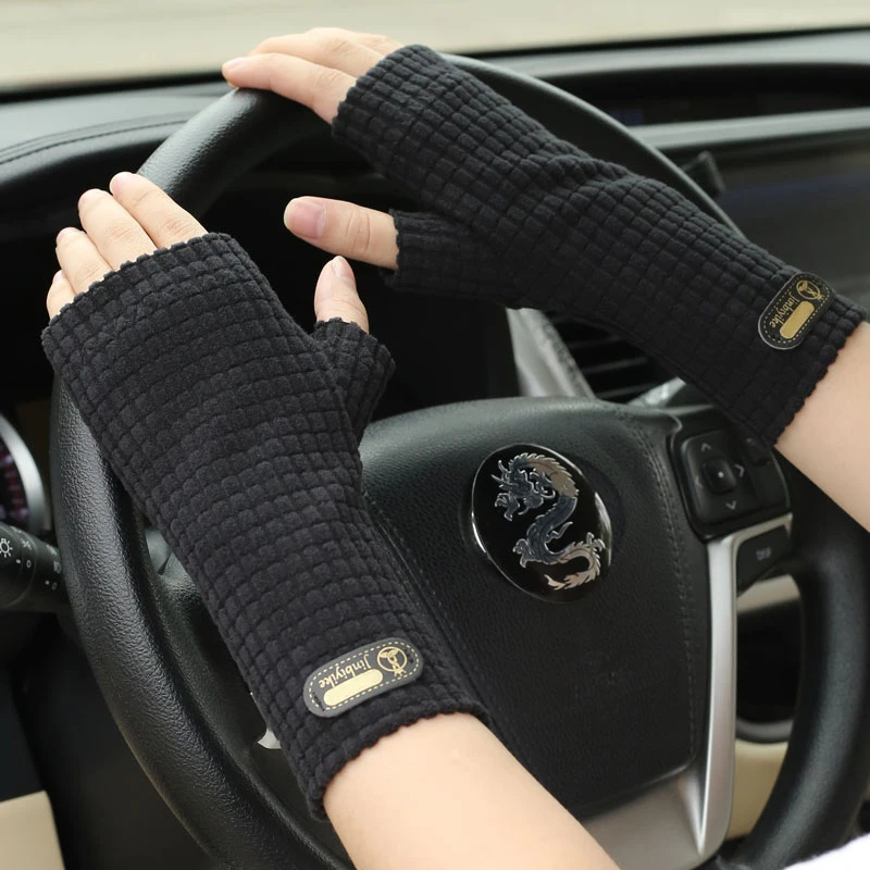 Guantes de medio dedo para mujer, manoplas cálidas de invierno, estilo Unisex, deportes al aire libre, recorridos de ciclismo