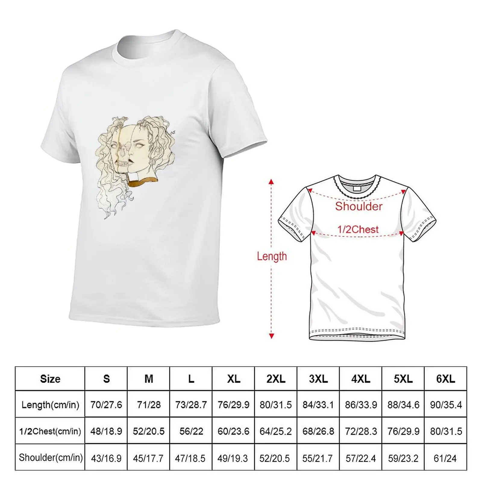 Skull Revealed Beneath Womans Face Occult and Tattoo Inspired T-Shirt for a boy aesthetic clothes mens shirts graphic tee