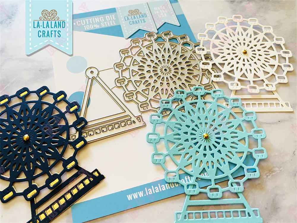 New Metal Cutting Dies Plastic Stencils Ferris Wheel Windmill Pool Scrapbook Diary Decoration Embossing Template Manual Handmade