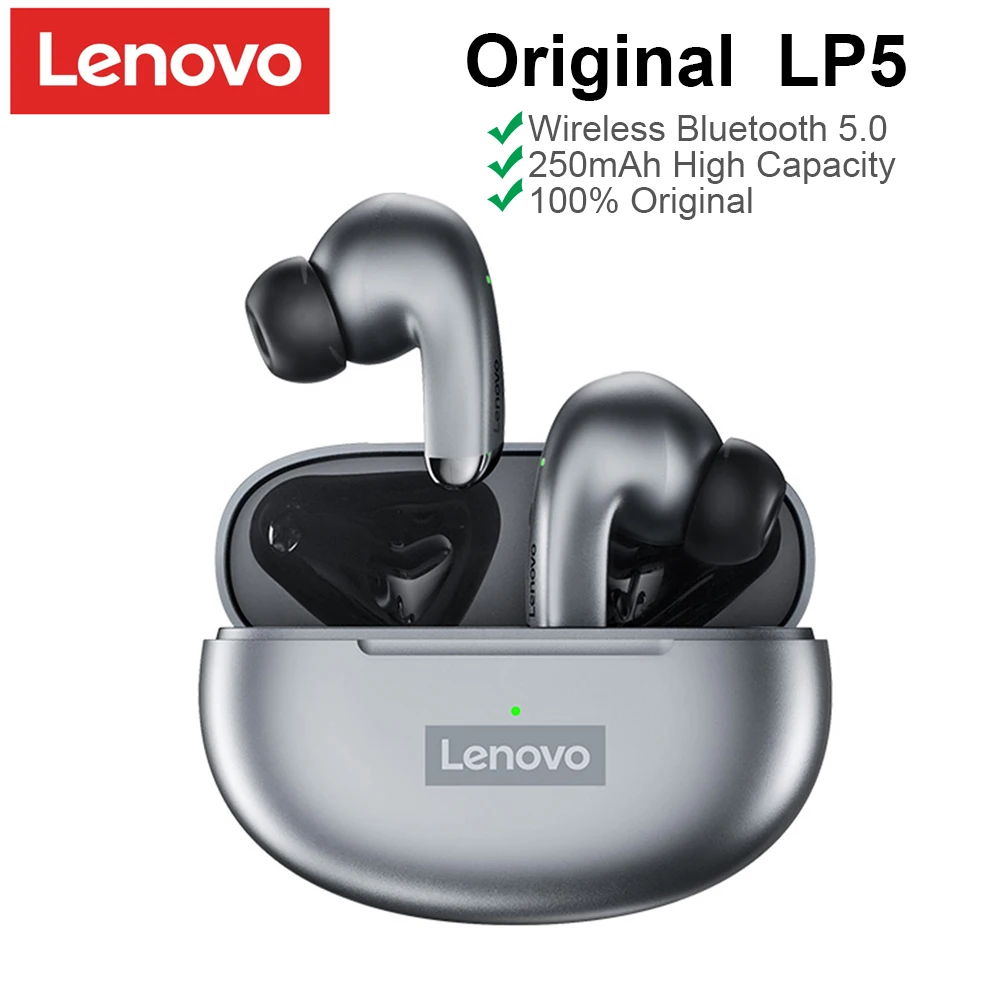 Original Lenovo LP5 Earbuds Wireless Bluetooth 5.0 thinkplus LivePods True Wirless Earphone HiFi Music Sport Waterproof Headset