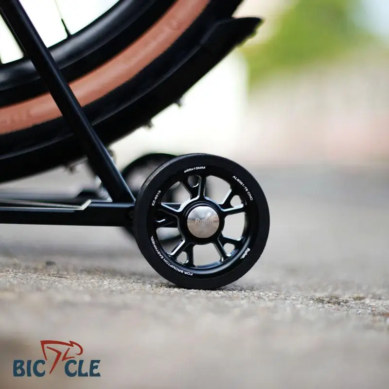 For Ruhm's Wide-body Aluminium Alloy Easy Push Wheel Creates a New Style and Practicality For Brompton Folding Bikes.