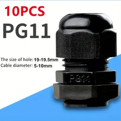 10pcs High Quality IP68 PG11 5-10MM Waterproof Nylon Cable Gland No Waterproof Gasket Plastic Cable Gland