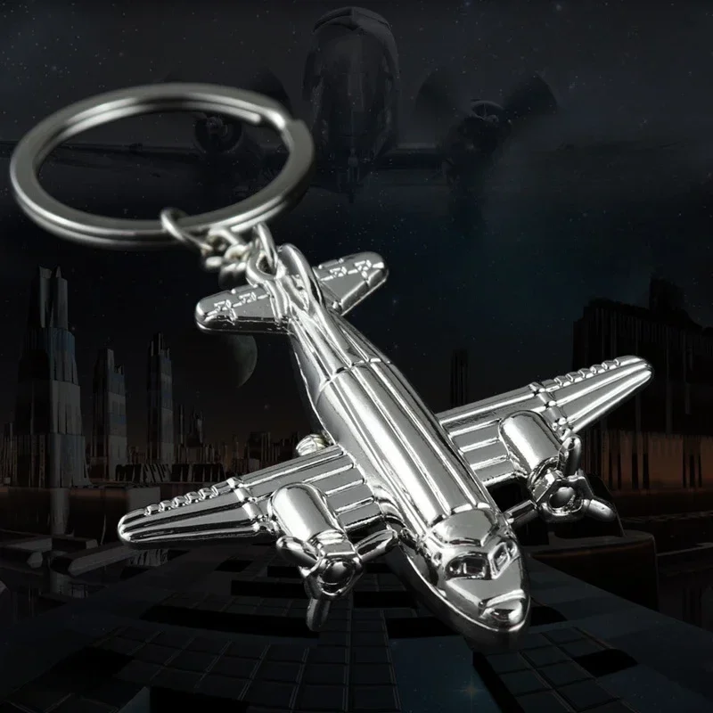 Metal Aviation Aircraft Keychain Car air plane Key Ring Male And Female Key Chain Business Small Gifts