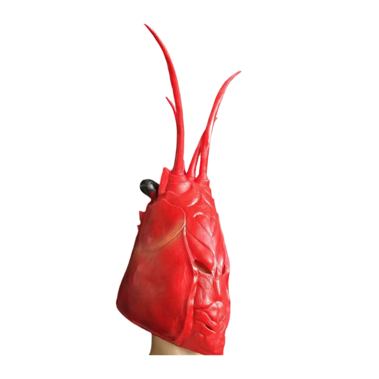 Realistische Rote Garnelen-Latexmaske für den ganzen Kopf, Meeres-Tiermaske, Halloween-Maskerade-Kostüm, Kostüm-Requisiten für Erwachsene – Detail 3