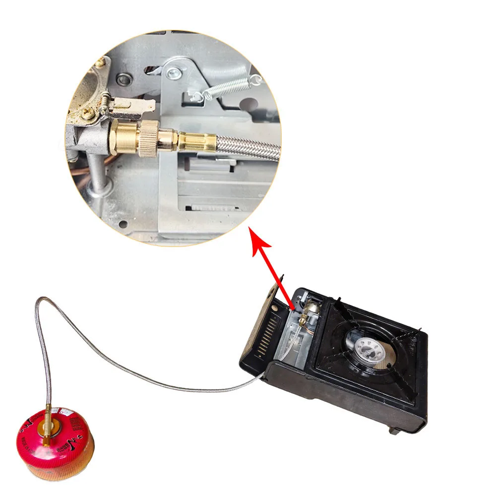 رأس تحويل موقد الكاسيت، تحويل إلى تمديد خزان الغاز لخزان الغاز أطول وأكثر أمانا ملحقات محول التخييم في الهواء الطلق #5