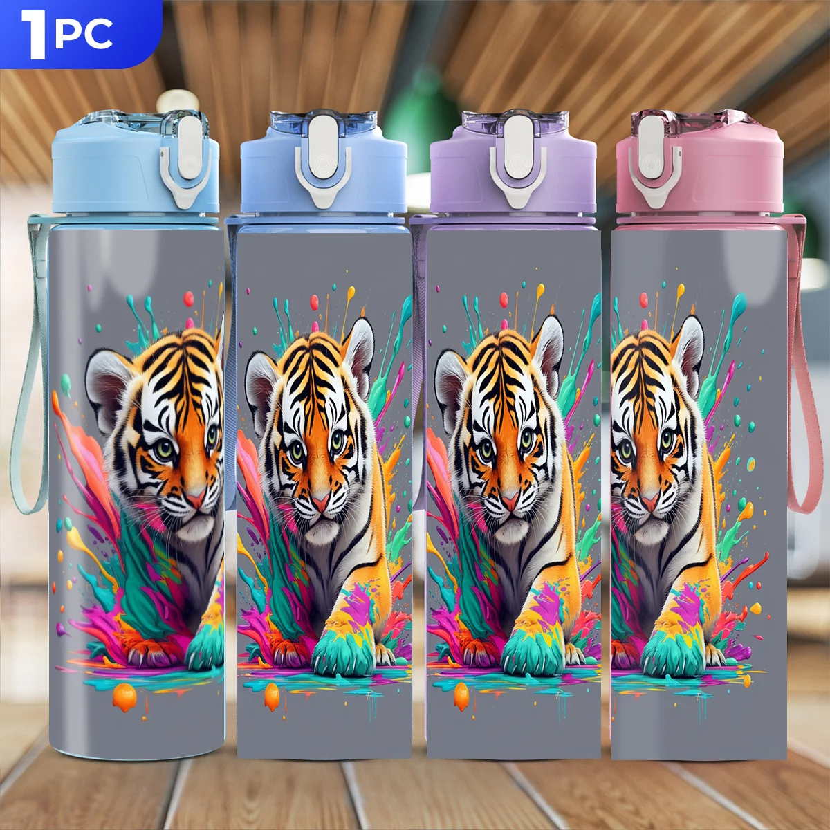 750mlCute Anime Sports-Bottle Lightweight Portable One-Hand 