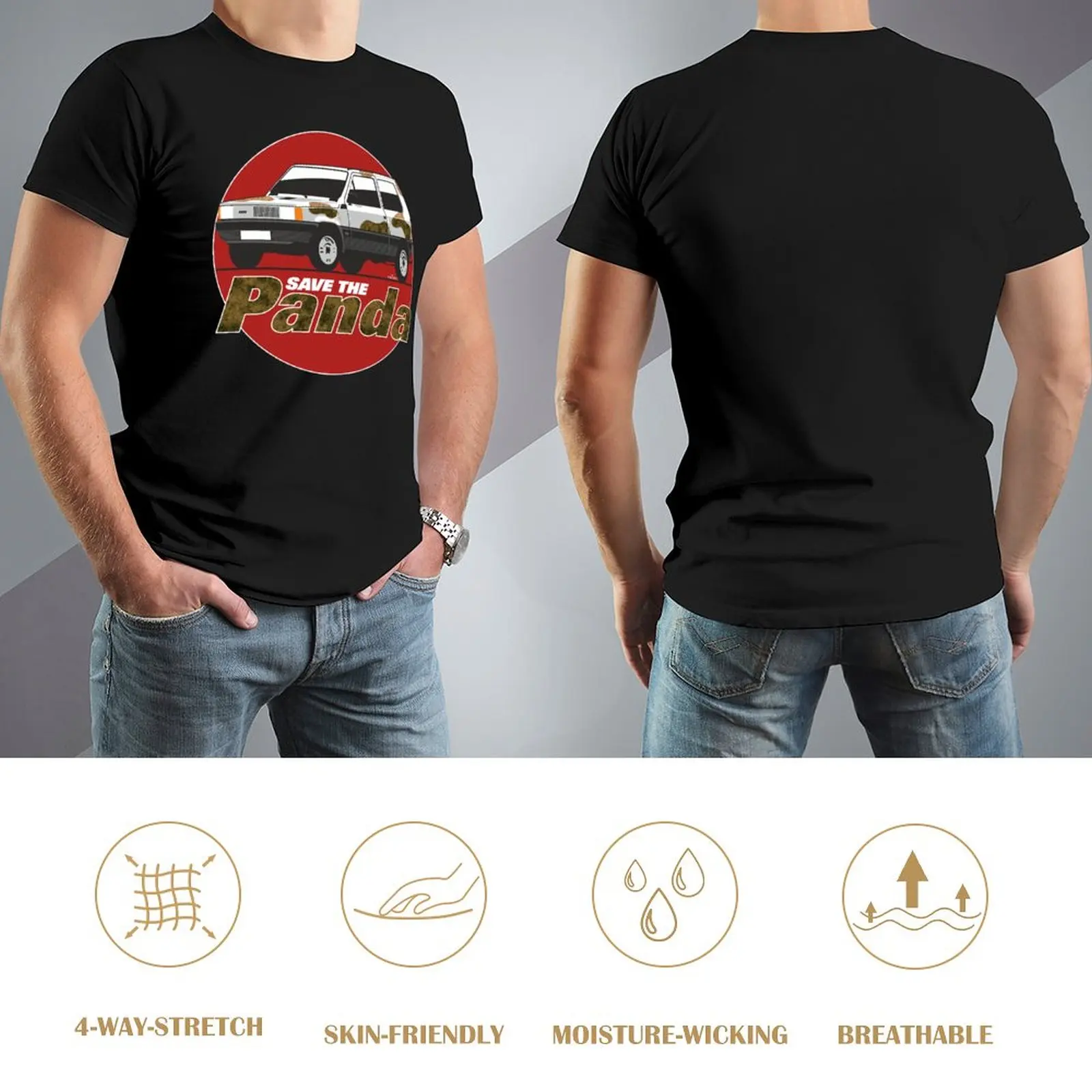 Save the (Fiat) Panda! T-Shirt Anime t-shirt black t shirt slim fit t shirts for men