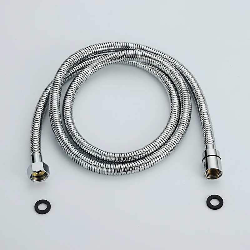 

Hight Quality 1.5M Bathroom Replacement Anti-twist Shower Hose Stainless Steel Chrome Shower Head Bathroom Plumbing Hoses