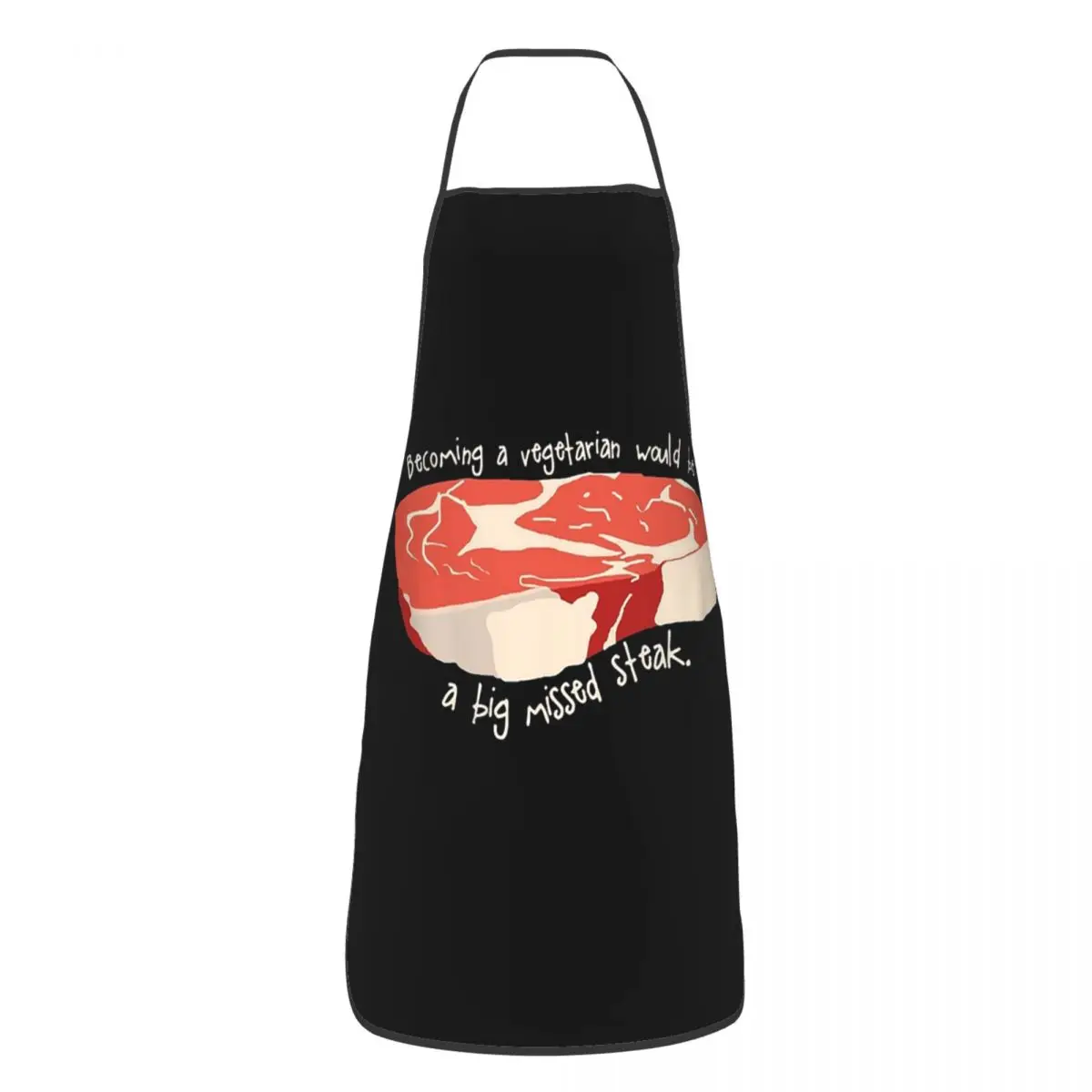 Funny Steak, Vegetarian Pun Aprons Chef Cooking Cuisine Tablier Waterproof Bib Kitchen Cleaning Pinafore for Women Men Gardening