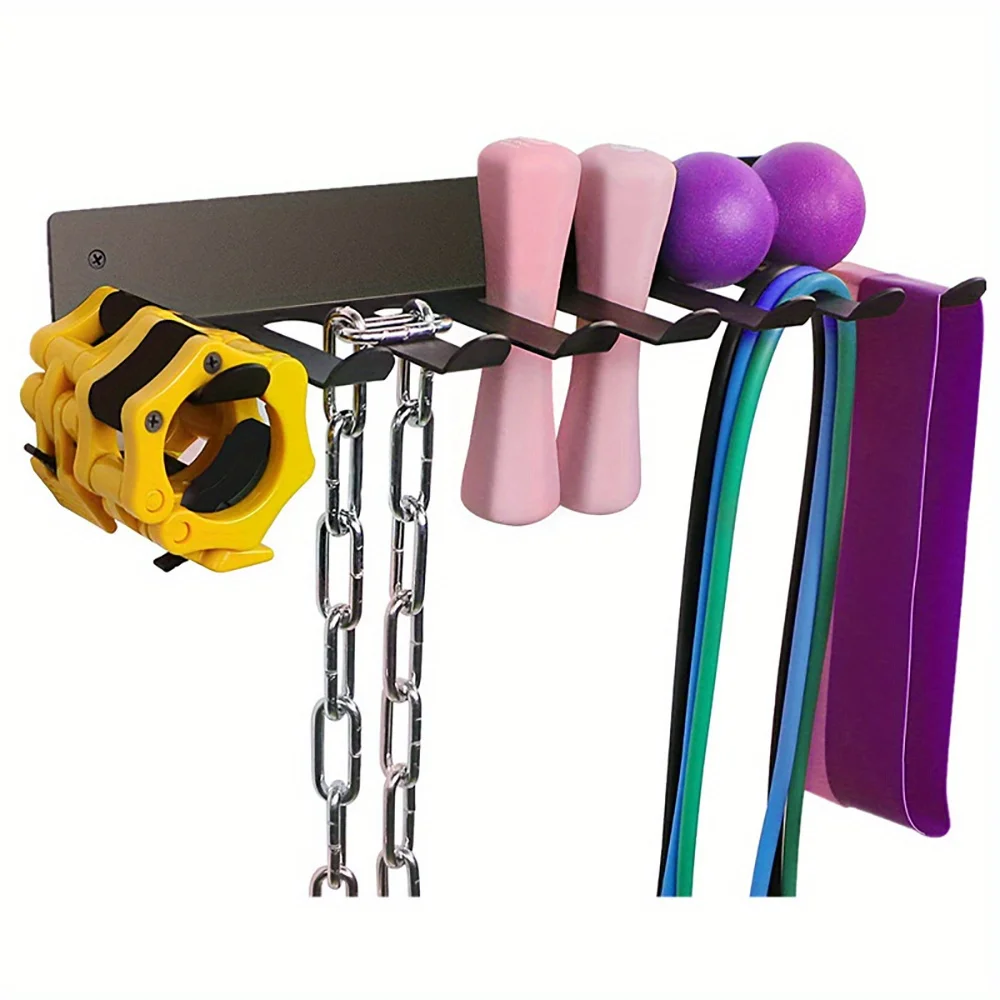 Gym Equipment Storage Rack Multi-Purpose Home Gym Organization Storage Wall Mount for Jump Ropes/Lifting Belt/Chains/Barbells