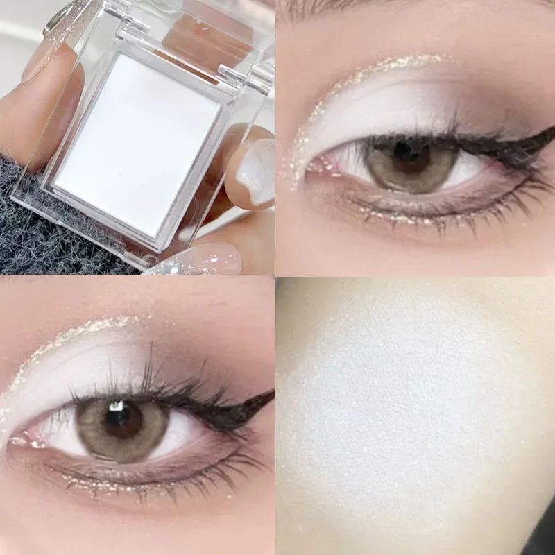 Waterproof Matte White Eyeshadow Highlighter Palette Lasting Brightening Face Contouring Shadow Blush Powder Pigments Cosmetics