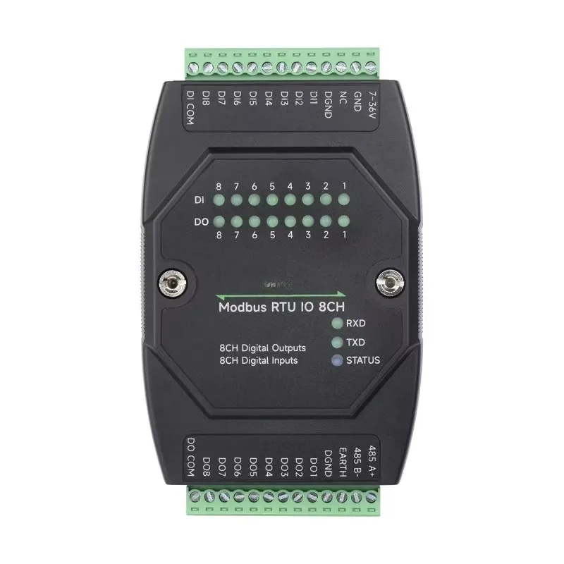 IO 8CH Industrial Digital I/O Module DC 7‑36V Wide Voltage RS485 Modbus RTU Communication Control Accessory Unit