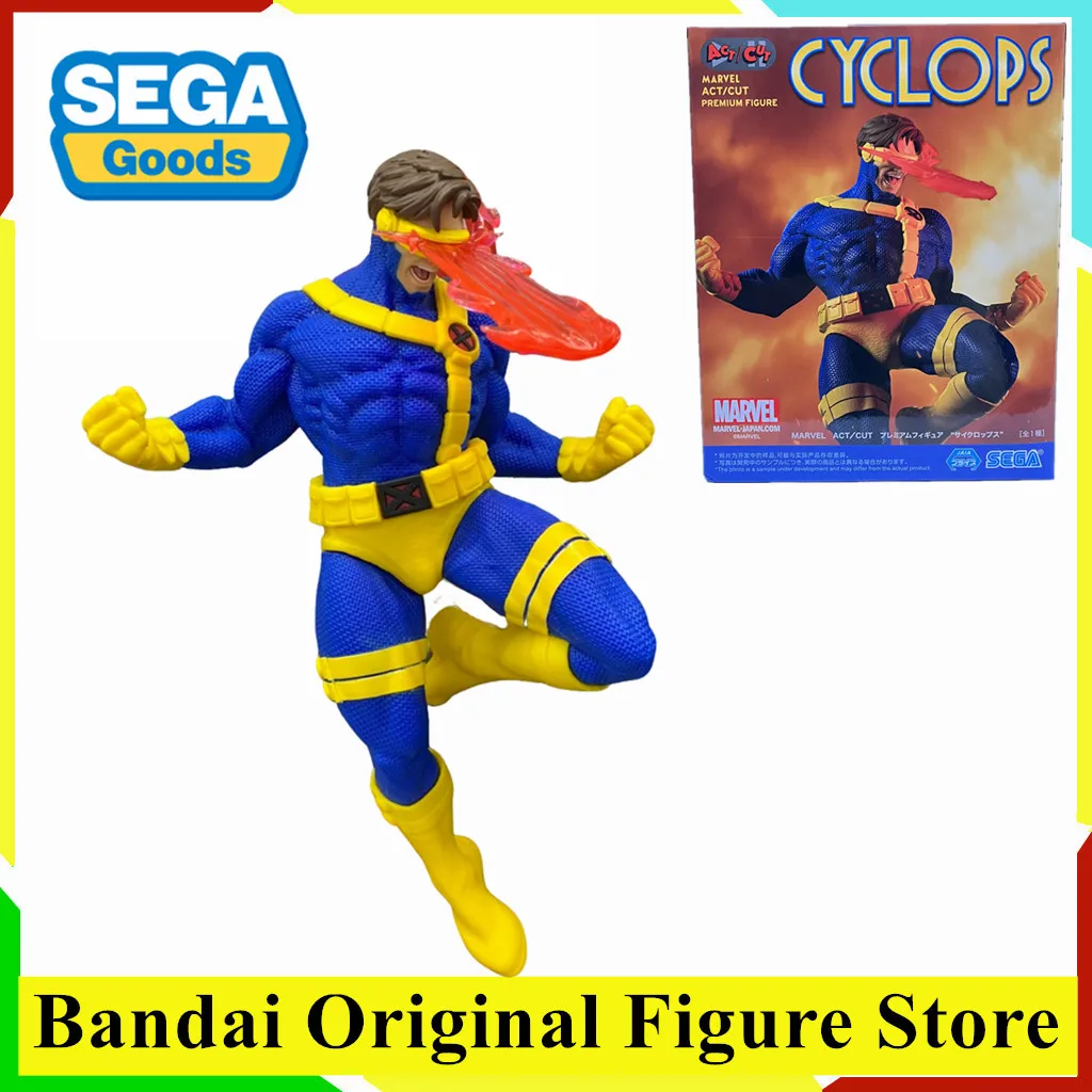 Original SEGA Marvel X-MEN CYCLOPS ACT CUT Anime Figure Toys PVC Model Collection Action Figurine Doll