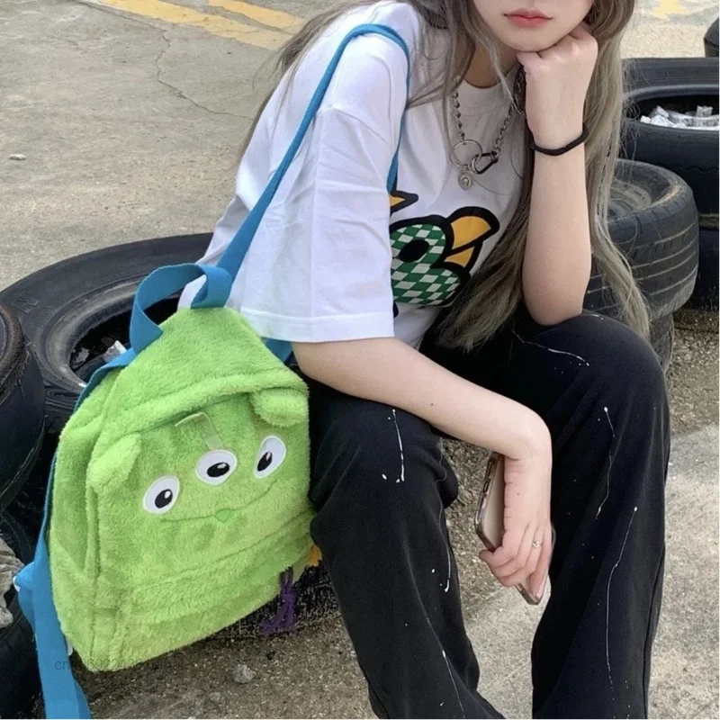 Disney desenhos animados sacos pooh urso alienígena de pelúcia mini mochilas y2k menina bonito bolsa de ombro das mulheres japão estilo bolsas mochila