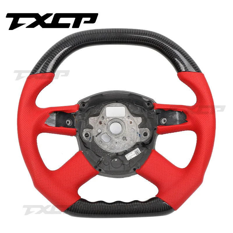 

Suitable for Audi's old A4 A6 B7 car modification and upgrade four carbon fiber perforated leather steering wheel