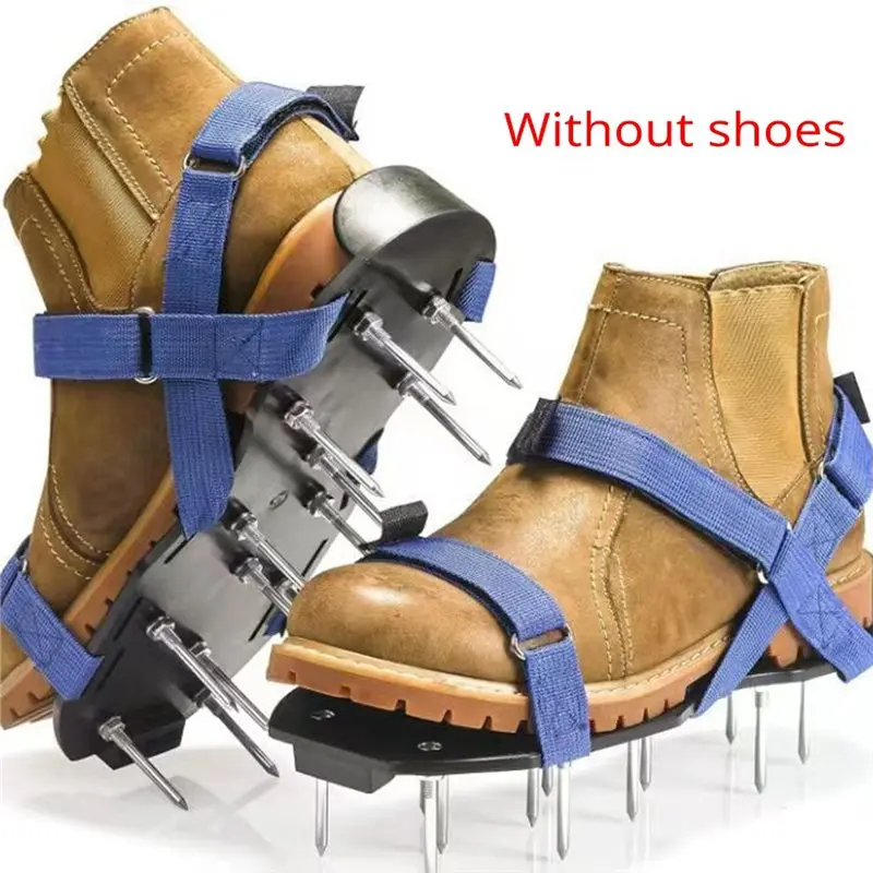 AB02 Lawn Aerator Shoes Lawn Aerator Spike Shoes One-Size-Fits-All Gardening Shoe Lawn Aerator With X-Strap For Lawn And Yard
