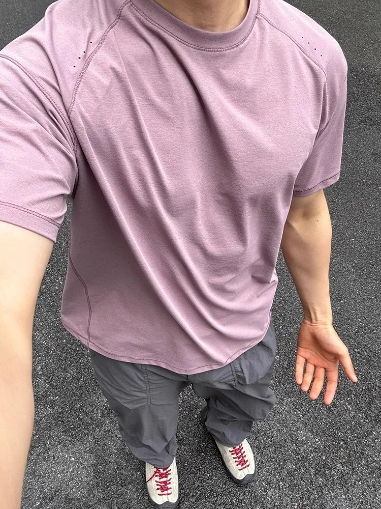 

Purple Outdoor Ice Silk Qui Dry ort Sve Men Summer Thin Cool Feeling Breathable Dragon Sc Laser Drilled Sport f ...