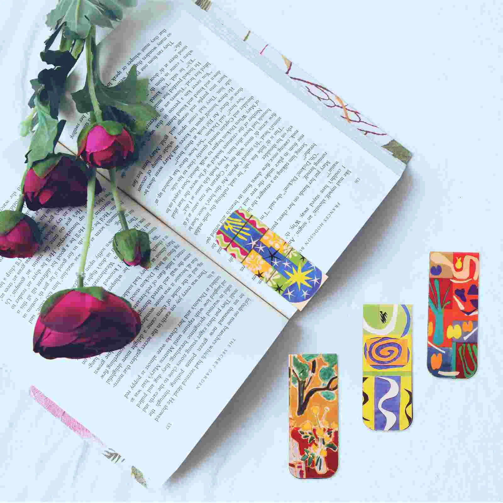 4 Pcs Magnets Bookmarks Magnetic Markers for Reading Unique Page Clips Man Child