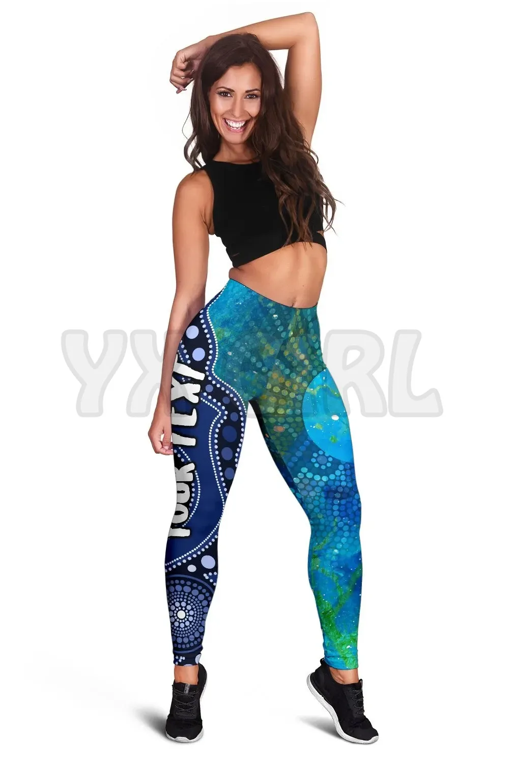 YX GIRL Women's For Girl  Dot Painting Art  3D Printed Leggings Sexy Elastic Female Skinny Leggings Gothic Yoga Leggings