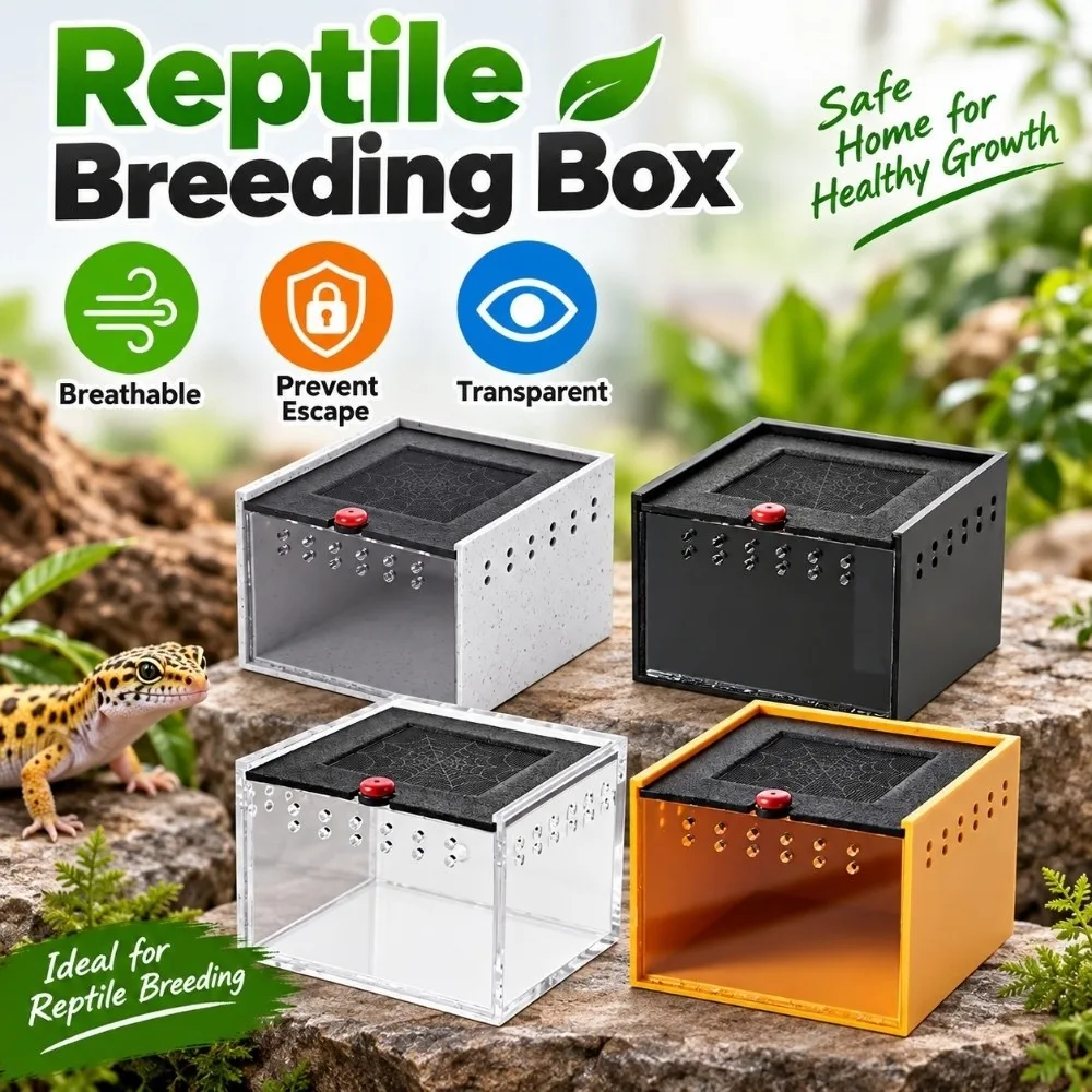 Breathable Reptile Breeding Box Prevent Escape Transparent Spider Pet House Durable Stackable Insect Feeding Cage Crawling Pet