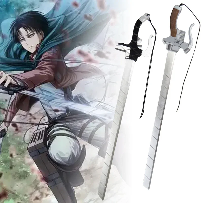 

100cm Levi Ackerman Katana Sword Anime Attack on Titan Cosplay Prop Ninja Knife Real Size Japanese Katana Samurai Sabre Toy Gift