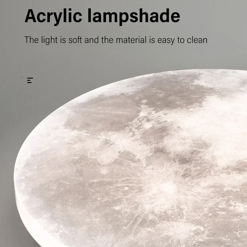 Luz de pared de Luna moderna, lámpara de techo creativa, candelabro Universal regulable sin escalonamiento, 36W, 42W, sala de estar, dormitorio,