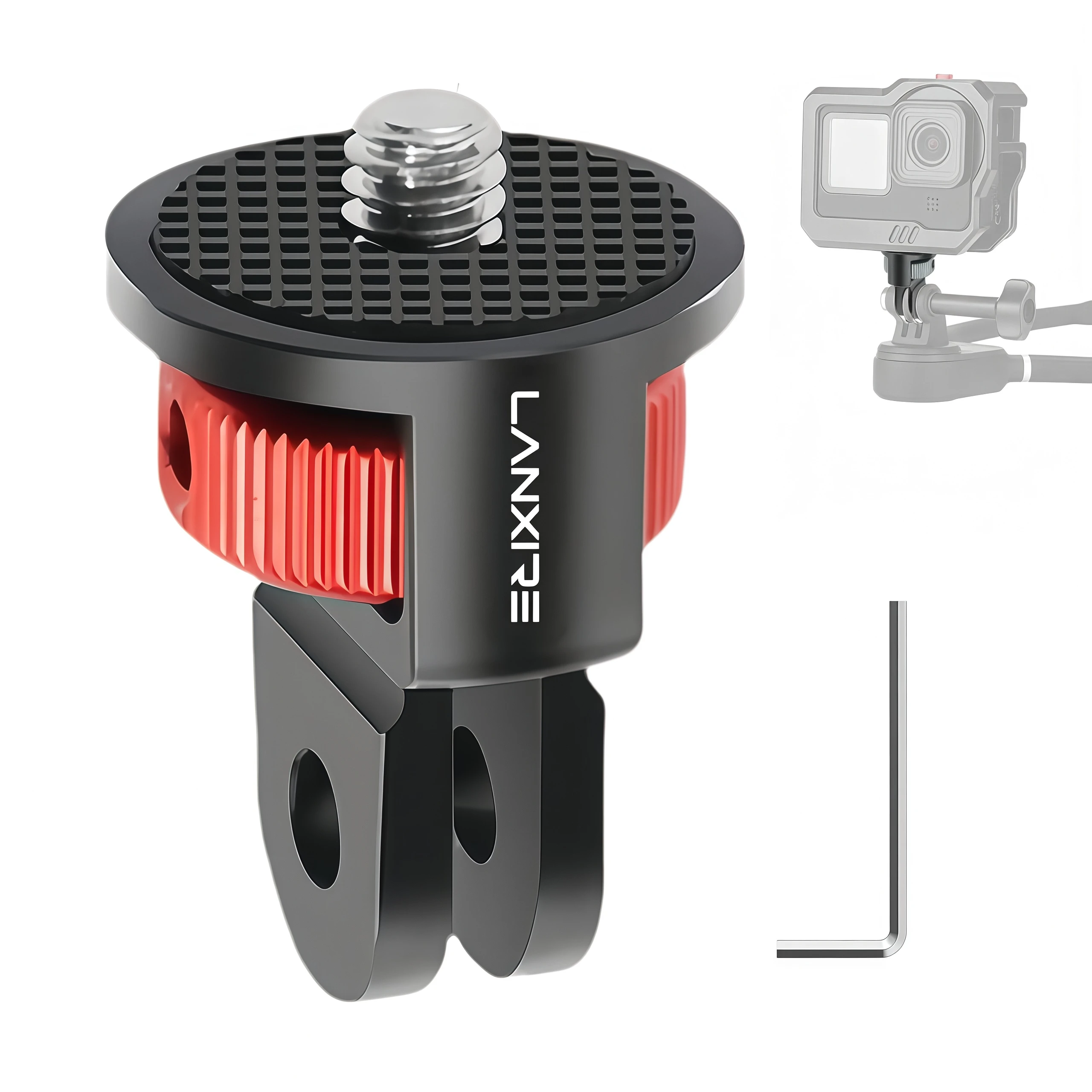 Lanxire 1/4 Screw Converter Kit Camera Tripod Adapter with M5 Thumb Screw for GoPro Hero 13-12/Insta360 X3-X4 Action Camera