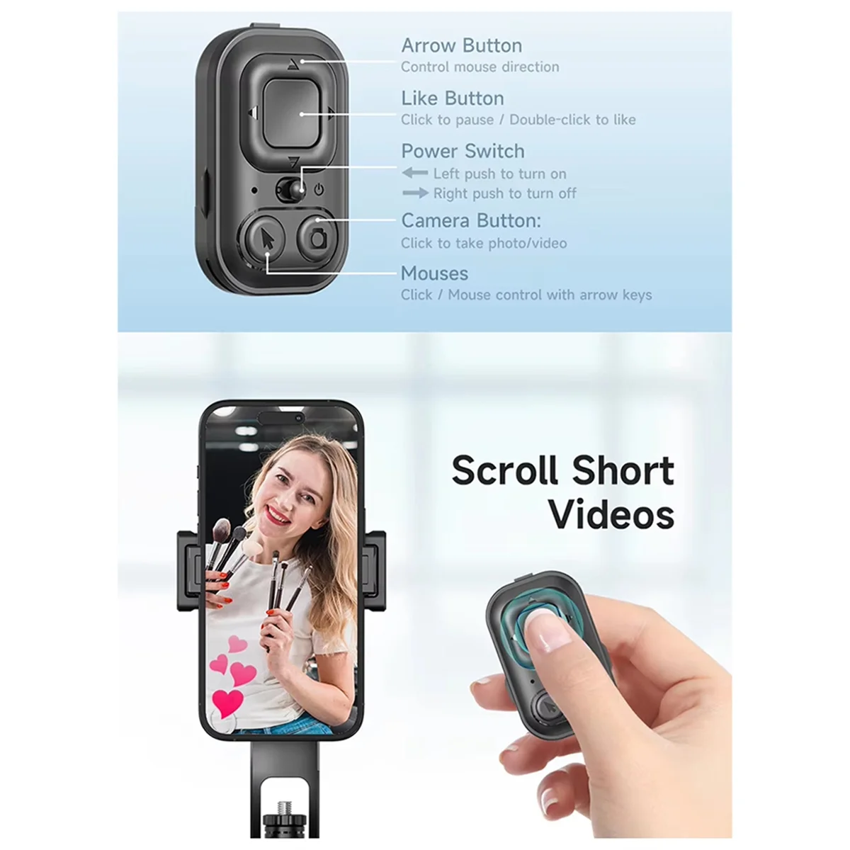 Tripod C17 Monopod 360° Auto-Rotation AI Tracking Shootings Tripod Bluetooth Shutter for Phone Holder Wireless Selfie Stick