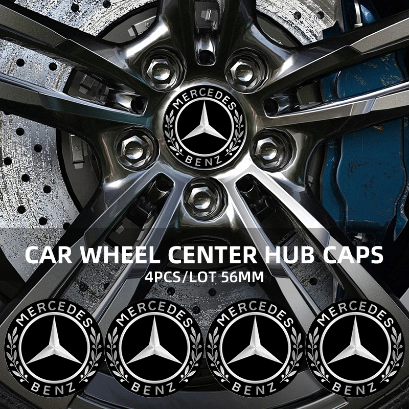 4Pc 56mm/65mm Car Wheel Center Hub Cap Auto Rim Covers For Mercedes Benz C180 C200 C260 C300 W108 W124 W126 W140 W168 W169 W176