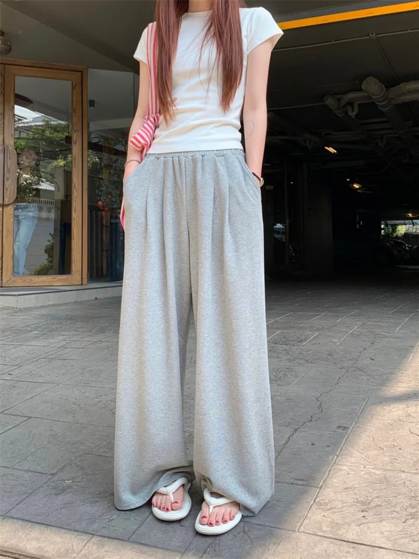 

Alien Kitty Sports Mopping Pants Women Camping Summer Streetwear 2025 Wide Leg All Match High Waist Casual New Mujer Loose