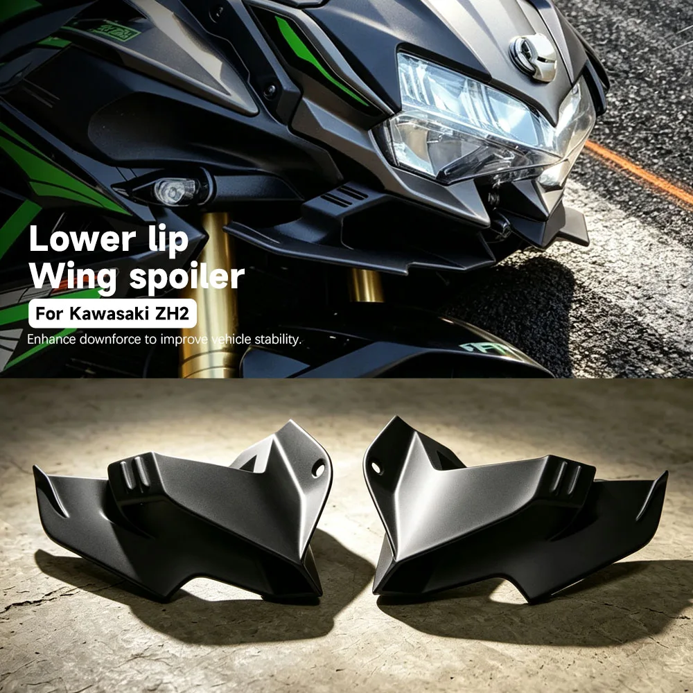For Kawasaki ZH2 2020 2021-2025 2026 Motorcycle Front spoiler Lower spoiler lower lip Wing Side Fairing Fixed Lower lip Wing
