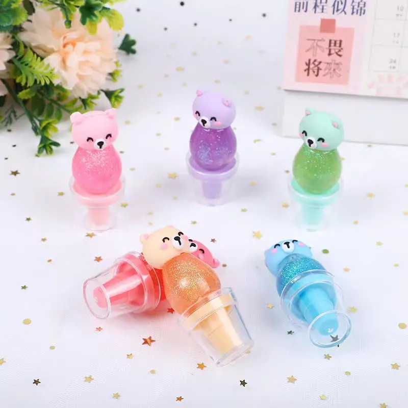 24Pcs Cute Bear Lip Gloss Set 6 Colors Crystal Jelly Color Changing Lip Oil Moisturizing Liquid Lipstick Lips Cosmestic