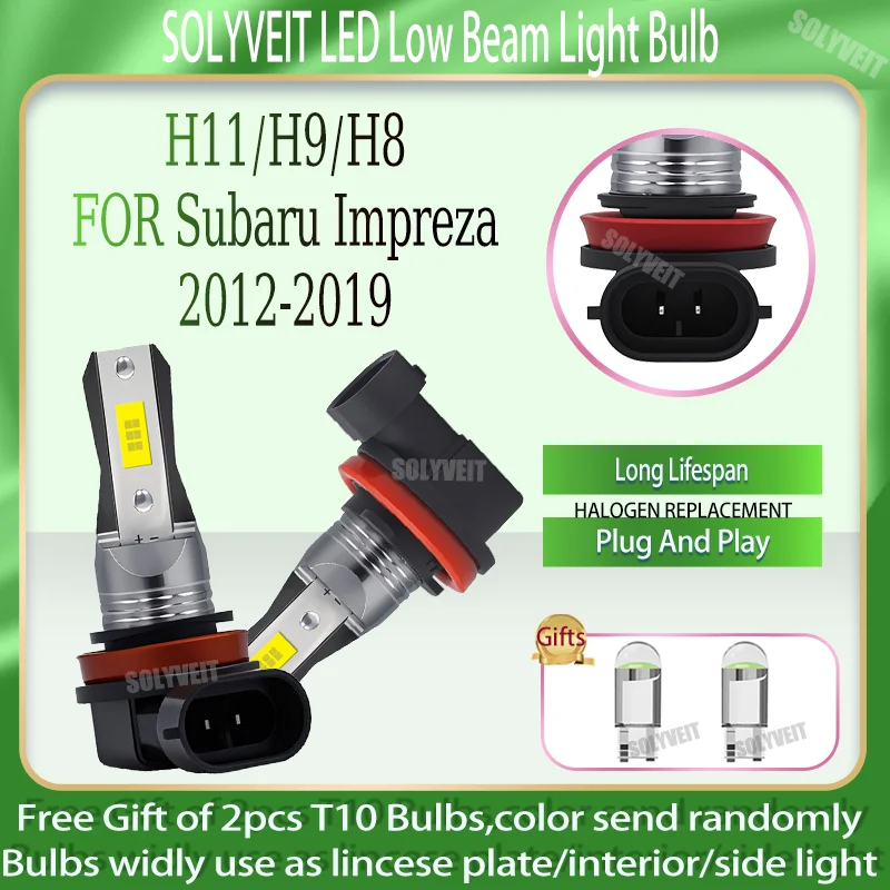 

New Upgrade LED Headlight Low Beam 60,000H Lifespan Waterproof For Subaru Impreza 2012 2013 2014 2015 2016 2017 2018 2019