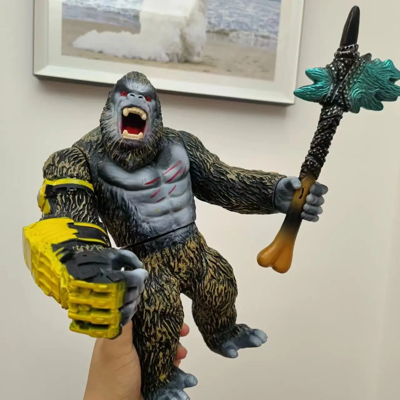 2024 New Godzilla Vs Kong 2 Evolutionary Version King Kong With Axe PVC Action Figures Collectible Model Toys Children Gifts