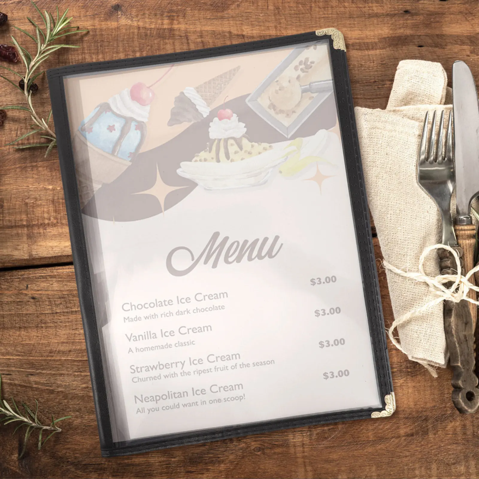 

Прозрачная папка-обложка для меню из ПВХ для ресторанов, кафе, отелей, предприятий общественного питания, многоразовая, с возможностью замены страниц