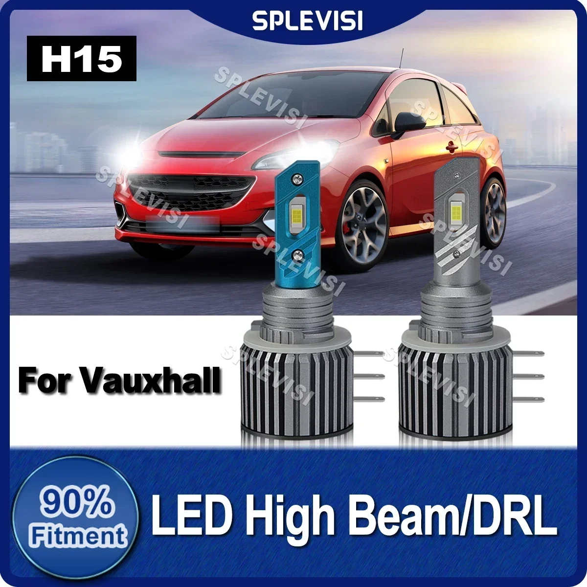 

2x H15 LED High Beam/DRL Day Running Light Canbus Bulbs 200W 30000LM For Vauxhall Corsa MK V 2019 2020 2021 2022