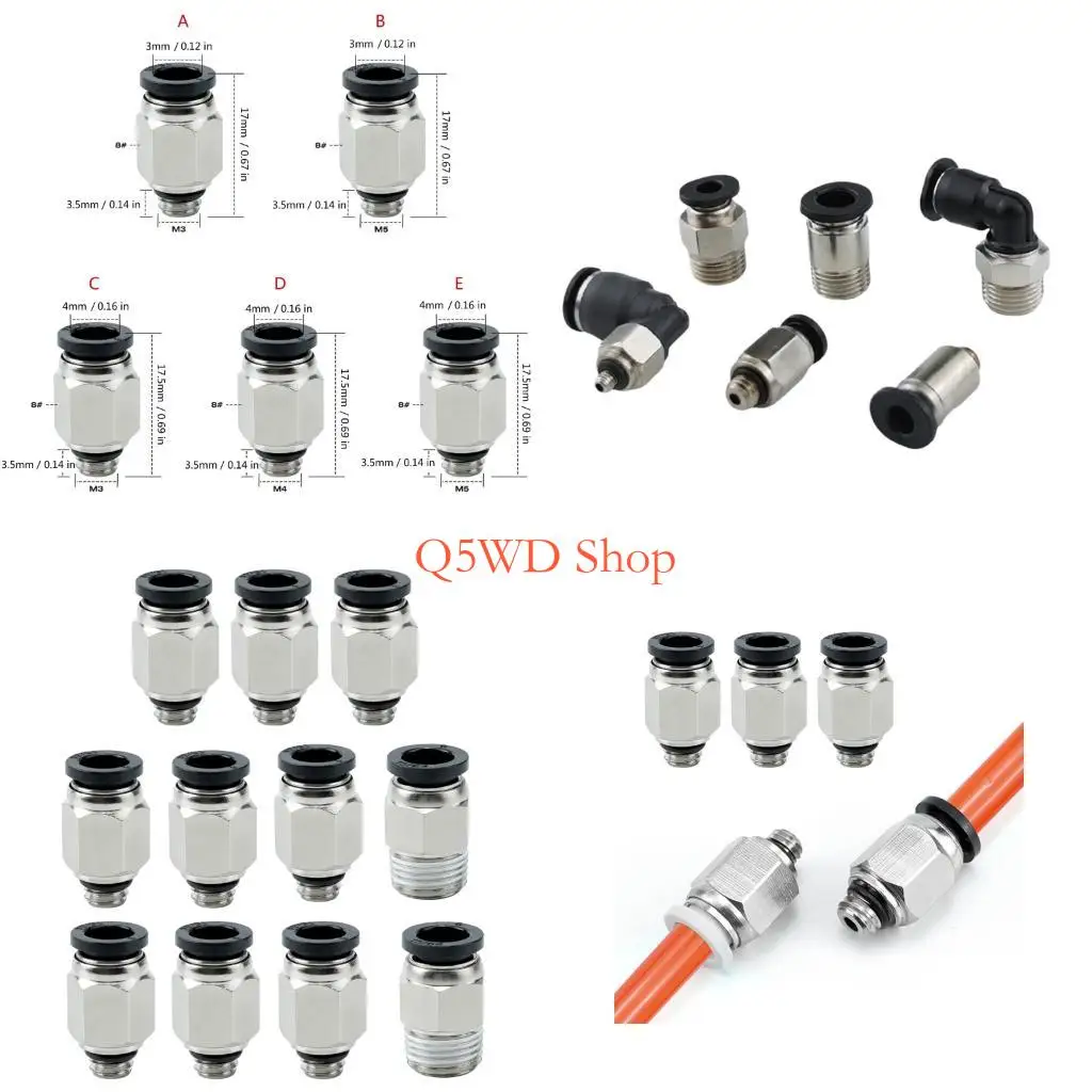 Q5WD Space Efficient Miniature Pneumatic Connectors Air Fitting For Small Machinery