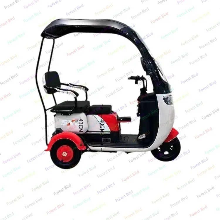 New canopy electric tricycle small adult household electric battery car leisure scooter the elderly 2024