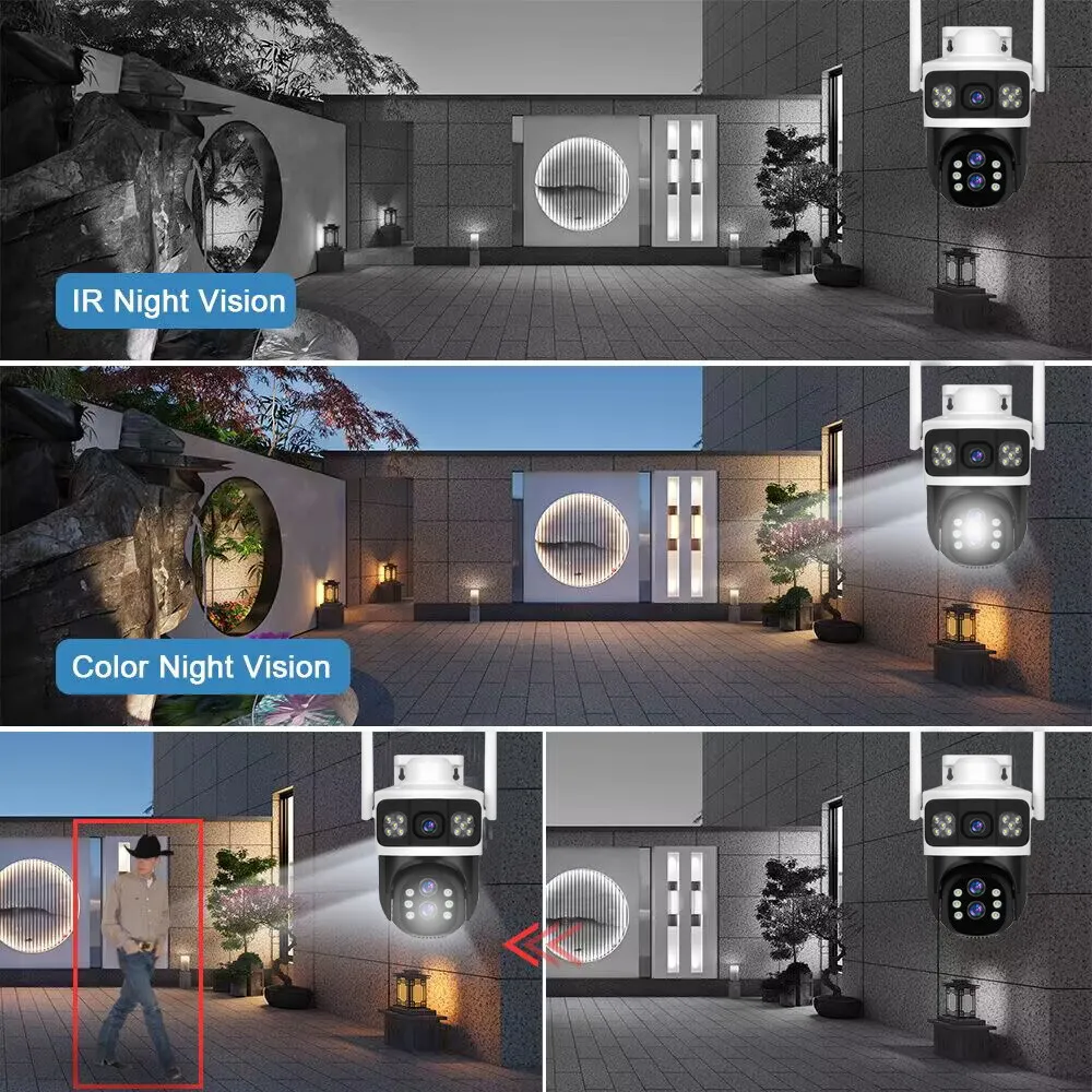 LLSEE V380, 12 MP, 10-facher optischer Zoom, 4G-SIM-Karte, CCTV-Wireless-WIFI, IP-Sicherheitskamera, wasserdichte Außenüberwachung mit Schwenk-/Neigefunktion 360