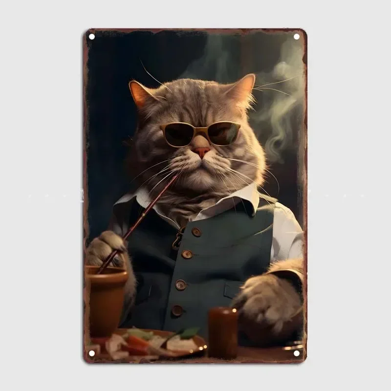 The Cat Big Boss Wall Decoration Metal Signs Funny Home Decor Items Art Mural Retro Decor for Room Poster Bar Vintage Bedroom