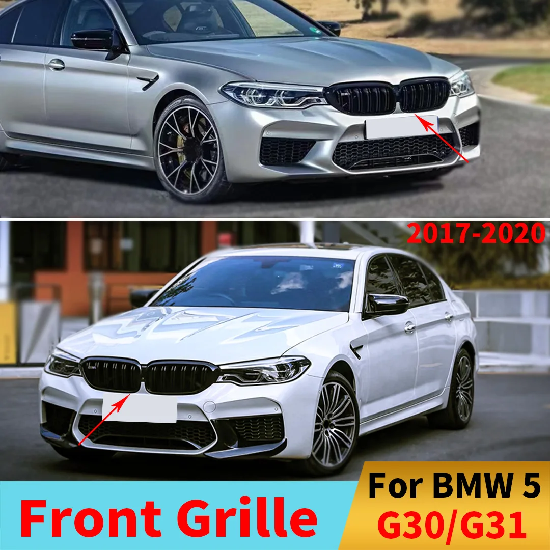 Front Bumper Grille Grill Inlet Grid Tuning For BMW 5 Series G30 G31 2017-2020 525i 530i 540i 520d 530d M550d M550i 530e xDrive