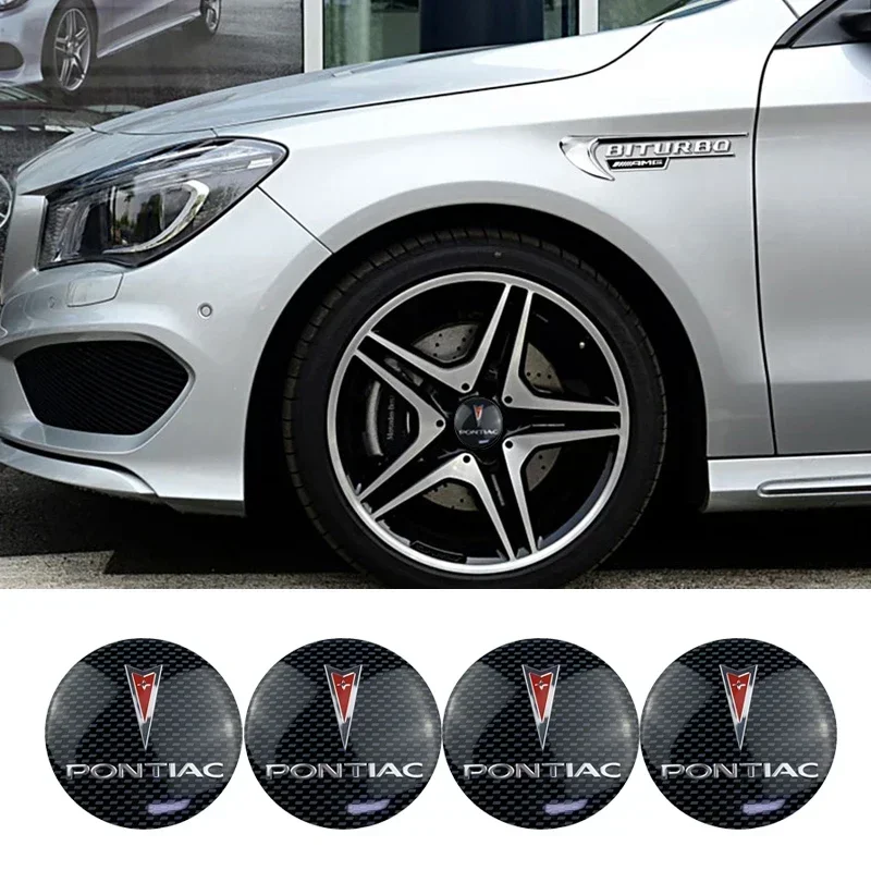 Pegatina de tapa central de llanta de rueda de coche, 4 piezas, 56mm, para Pontiac Firebird, Sunfire, GrandAm, GrandPrix, Bonnevi11e, Montana, decoración automática
