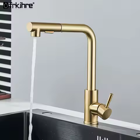 Black/Gold Rotation Stream Sprayer Nozzle Stainless Steel Kitchen Sink Hot Cold Taps Kitchen Faucet Deck Mounted Mixer Tap