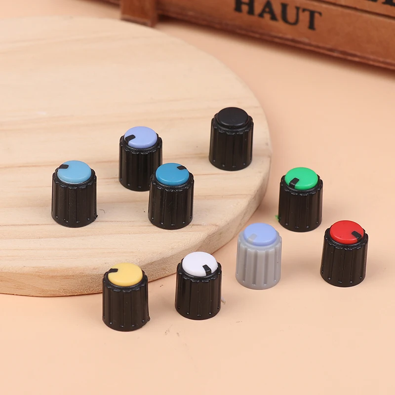 Dwukolorowe pokrętła sterujące 20 sztuk - nakładki na potencjometr 10x12mm z otworem na trzpień 6mm, uniwersalne do przełączników głośności i enkoderów obrotowych