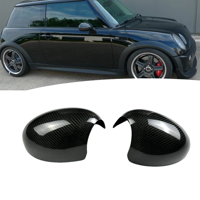 Real Carbon Fiber Car Rear View Mirror Cover For BMW Mini Cooper R50 R52 R53 2003-2006 Side Mirror Cap Car Accessories